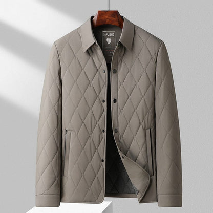 Herren Steppjacke – Rautenmuster – Regular Fit – Isolierte, hüftlange Oberbekleidung