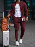 Slim Fit Trainingsanzug für Herren mit Reißverschlussjacke und konisch zulaufender Jogginghose – bequem für Sport und Freizeit