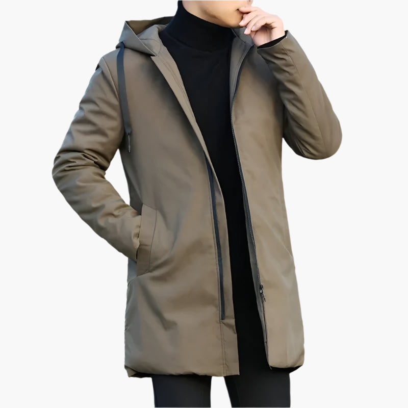 Herren Winterjacke – Moderne Outdoor Übergangsjacke mit Kapuze, Wind- und Wasserdicht, Perfekt für Herbst und Winter 