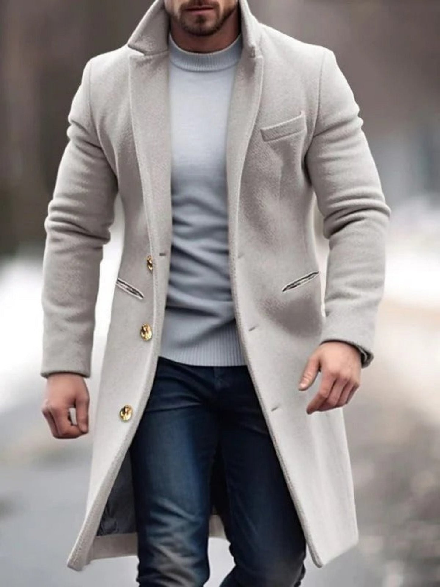 Herren Wintermantel | Langer Mantel Herbst/Winter Herrenmode