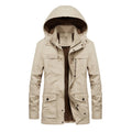 Herrenjacke – Relaxed Fit – Sherpa-Futter – Kapuze mit Druckknopfkragen – Mehrere Taschen