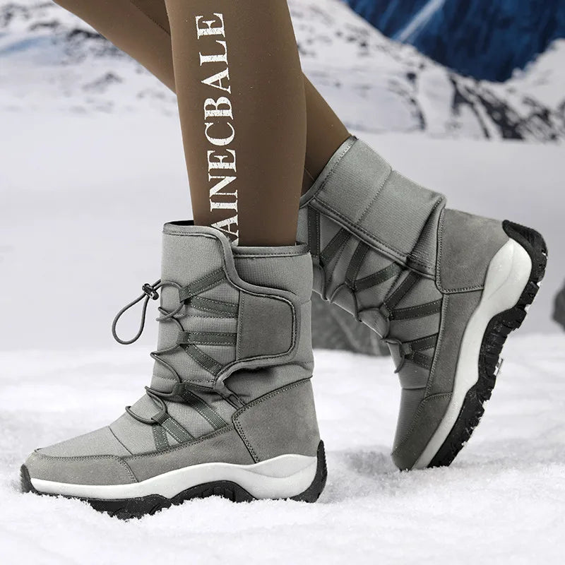Herrenstiefel mit halbhoher Sohle – Wasserabweisend – Isoliertes Futter – Robuste Sohle – Verstellbare Passform