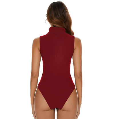Hochgeschlossenes Ärmelloses Shapewear Bodysuit für Damen – Bequem, Undurchsichtig, Elastisches Material