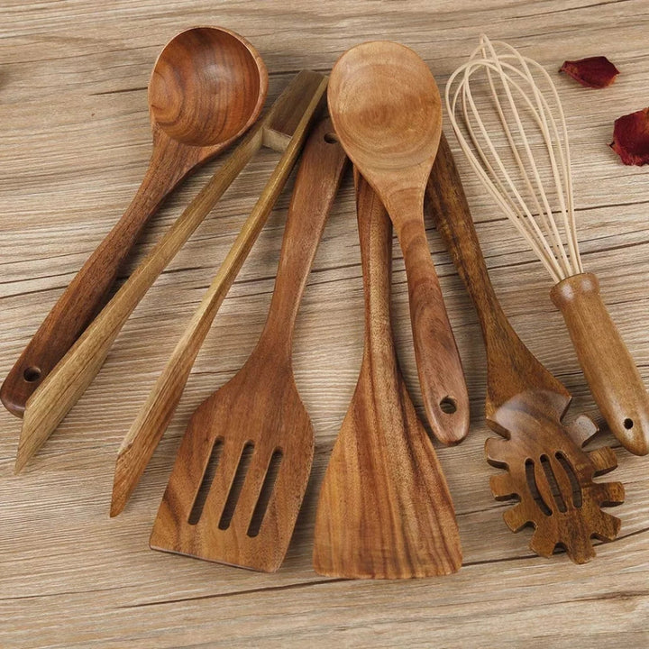 Hochwertige Kochutensilien aus Holz | 7-teiliges Set 0