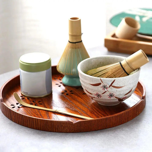 Service à thé matcha en bambou de haute qualité avec bol, fouet et cuillère pour une préparation authentique - idéal pour les débutants et les professionnels
