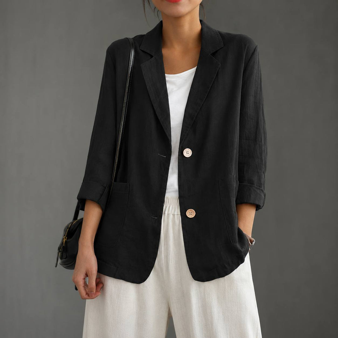 Vera | Women's Cotton Relaxed Single-Button Blazer