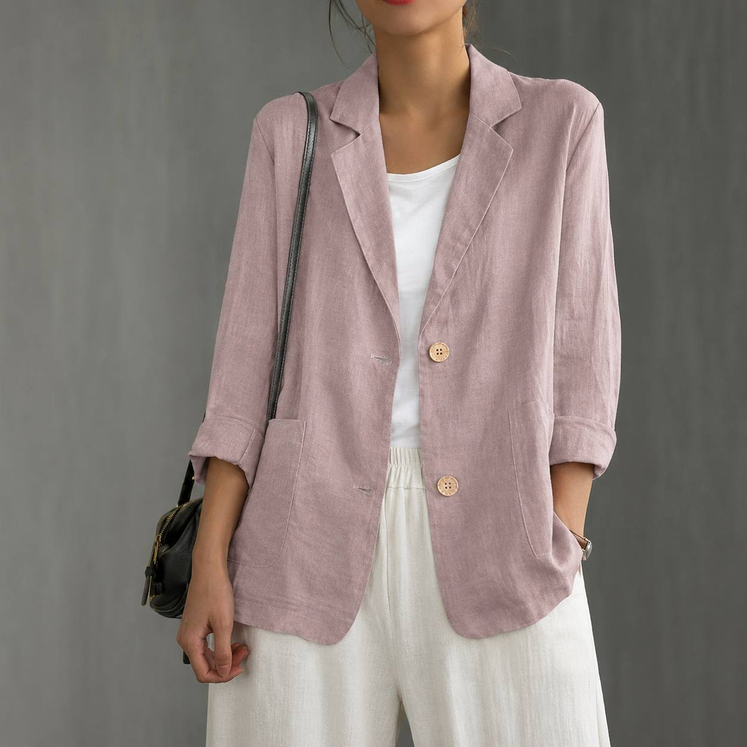 Vera | Women's Cotton Relaxed Single-Button Blazer