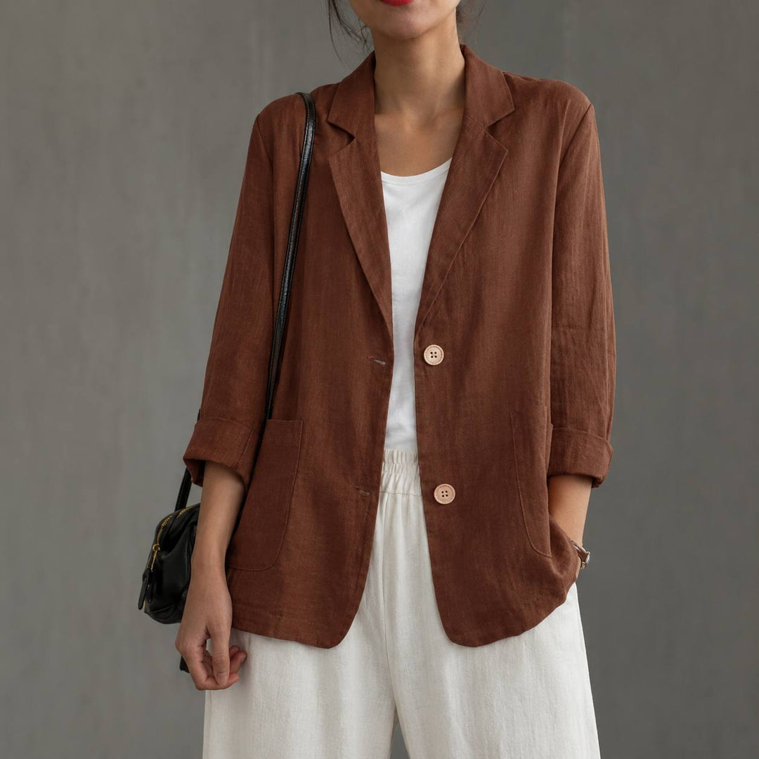Vera | Women's Cotton Relaxed Single-Button Blazer