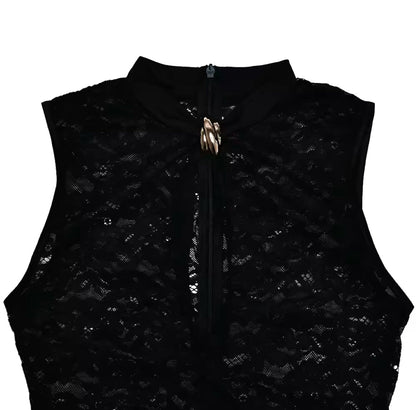 Abito da donna senza maniche con scollo alto e spacco | Maxi