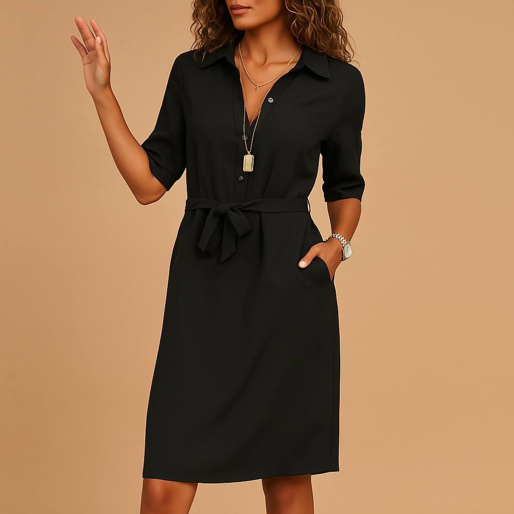 Isabella | Damen-Hemdkleid mit Gürtel für den Frühling 0