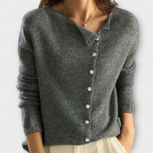Isabelle - Basic Pullover mit langen Ärmeln und Knöpfen