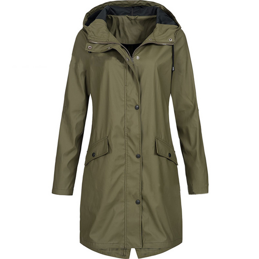 Jacke Damen | Wasserdichte Lange Jacke für Außenbekleidung in allen Jahreszeiten