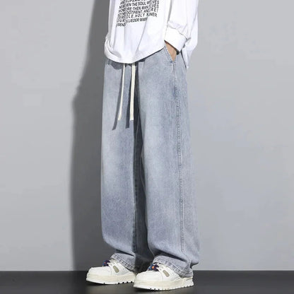 Jeans Herren | Baggy Jeans Herren mit Verstellbarem Kordelzug für Freizeit