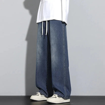 Jeans Herren | Baggy Jeans Herren mit Verstellbarem Kordelzug für Freizeit