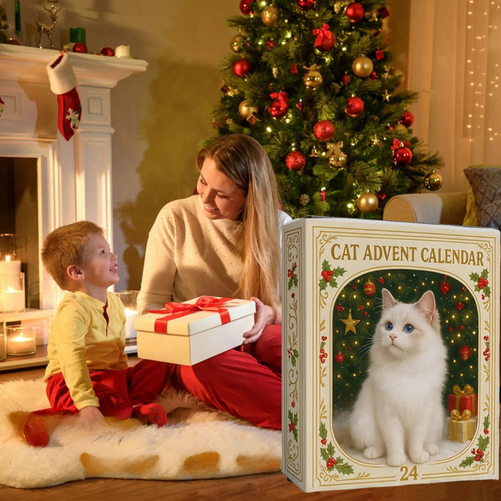 Katzen-Adventskalender 2025 – 24-tägiger Kalender mit Katzenfiguren und Weihnachtsmotiven 0