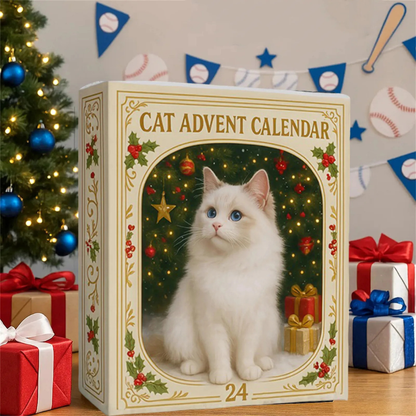 Katzen-Adventskalender 2025 – 24-tägiger Kalender mit Katzenfiguren und Weihnachtsmotiven 2
