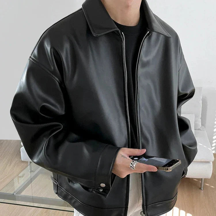 Kevin Kunstlederjacke | Herren Herbst Oversize Jacke