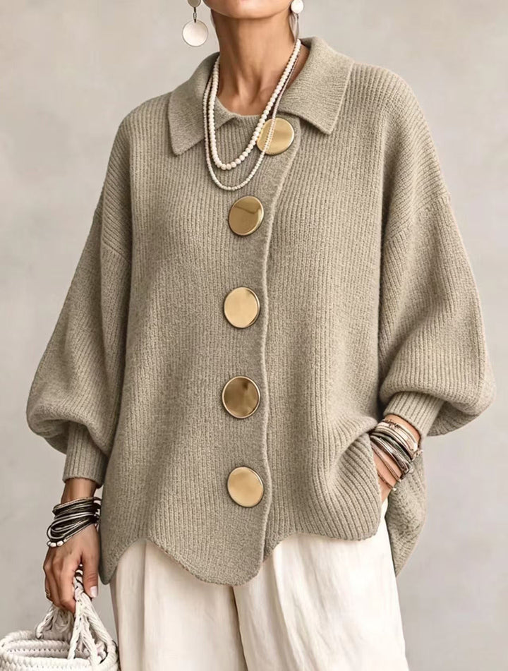 Elara | Women's Oversized Cardigan with Lantern Sleeves