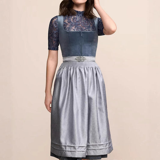 Klassisches Dirndl in Dunkelblau – Oktoberfest | Trachtenkleid mit Schürze