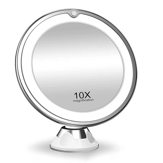 LED Schminkspiegel mit 10-fach Vergrößerung und 360° Drehung – Kosmetik Spiegel mit 14 Lichtern, ideal für perfektes Make-up