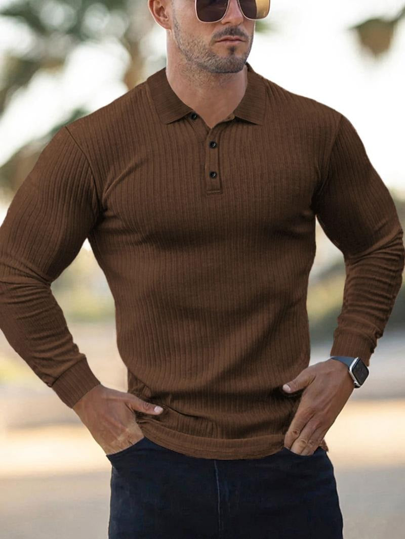Langärmliges Muscle Fit Polo