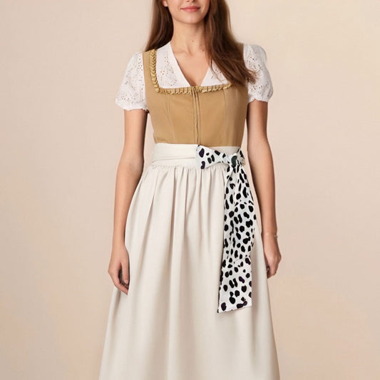 Leoparden-Dirndl in Khaki – Oktoberfest | Ein wildes Statement im modernen, traditionellen Stil