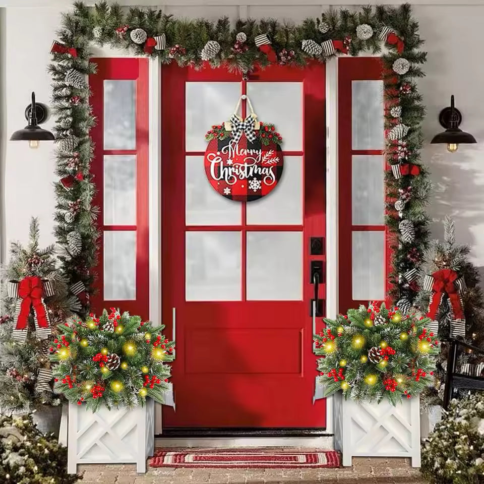 Leuchtender Weihnachtskranz – Für Blumentöpfe & als Dekoration 