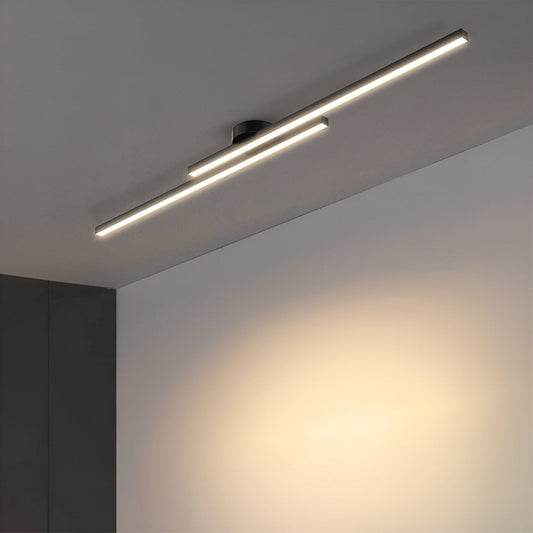 Lineare LED-Deckenleuchte – eine moderne, schlanke Balkenleuchte zur Deckeneinbaumontage für Wohnzimmer, Küche oder Flur 0