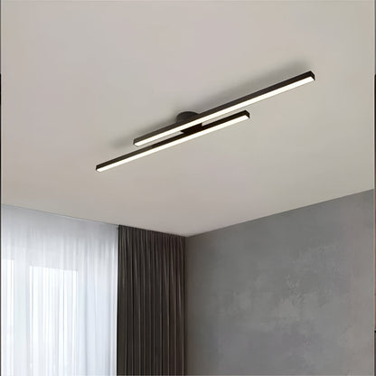 Lineare LED-Deckenleuchte – eine moderne, schlanke Balkenleuchte zur Deckeneinbaumontage für Wohnzimmer, Küche oder Flur 1
