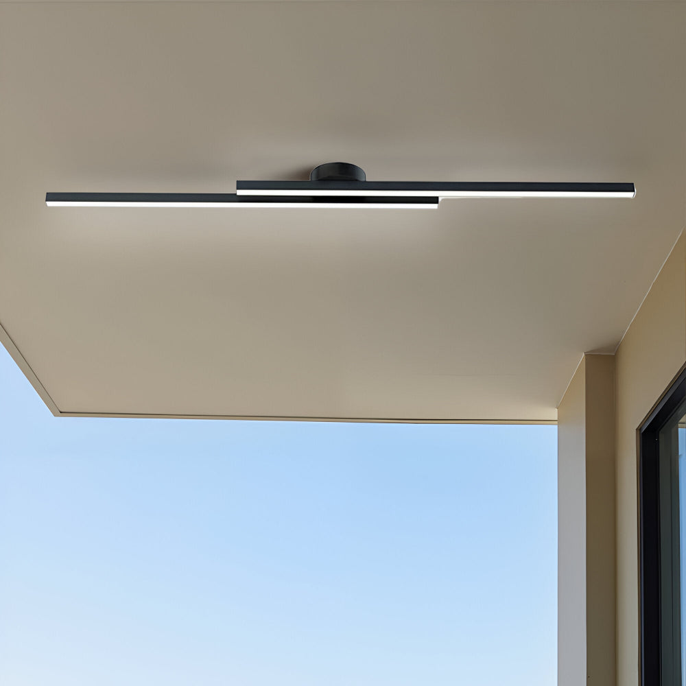 Lineare LED-Deckenleuchte – eine moderne, schlanke Balkenleuchte zur Deckeneinbaumontage für Wohnzimmer, Küche oder Flur 6