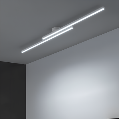 Lineare LED-Deckenleuchte – eine moderne, schlanke Balkenleuchte zur Deckeneinbaumontage für Wohnzimmer, Küche oder Flur 7