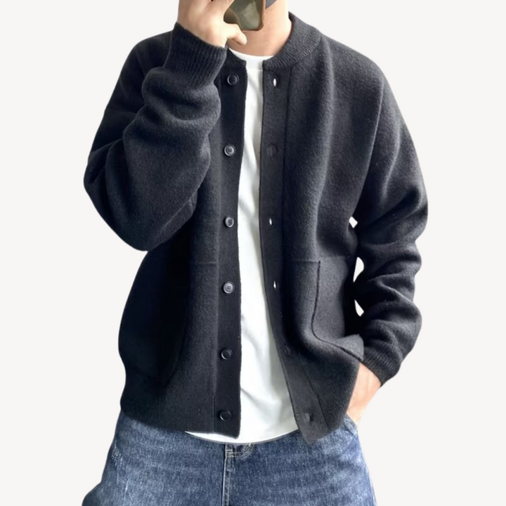 Logan – Herbstlicher Woll-Mix-Cardigan für Herren