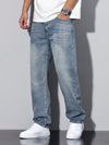 Luis | Lässige verwaschene Herrenjeans mit geradem Bein