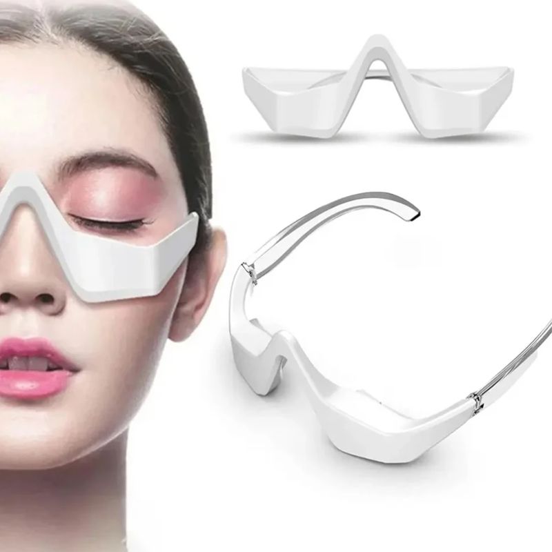Luminotherapie Brille mit LED und Mikroströmen – Anti-Cernes und Faltenreduzierung, Tragbar und Einfach zu Bedienen
