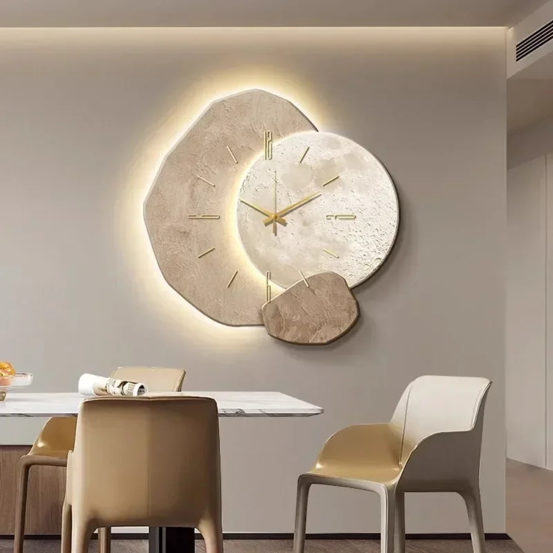 LunaWood Akzent-Wanduhr – Natürliche Eleganz mit sanftem LED-Licht 2