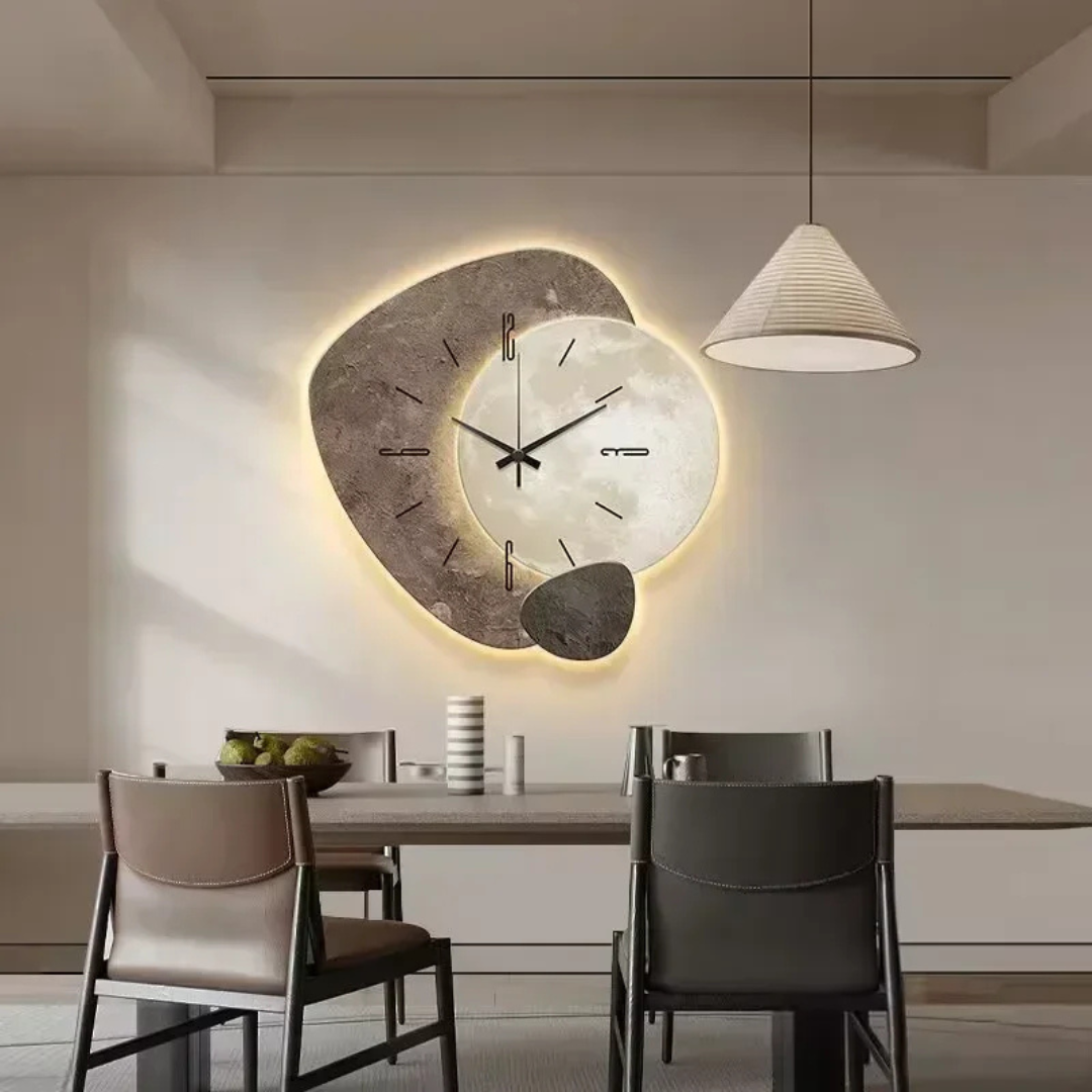 LunaWood Akzent-Wanduhr – Natürliche Eleganz mit sanftem LED-Licht 3