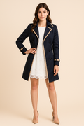 Macy – Zweireihiger Trenchcoat für Damen mit Kontrastbesatz