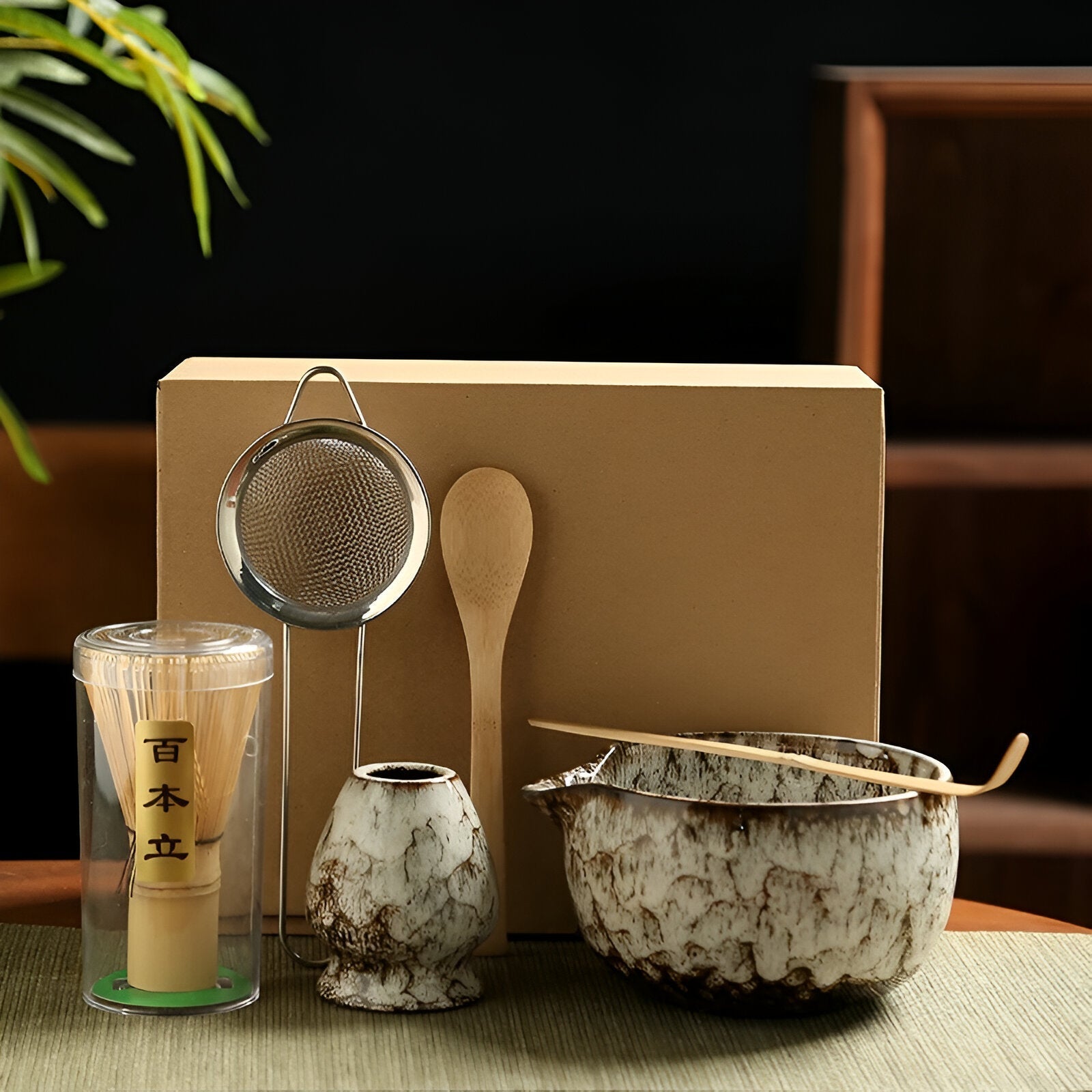 Matcha Set – Traditionelles Teeservice als Geschenk, 6-teilig für die Teezeremonie aus hochwertigen Materialien 