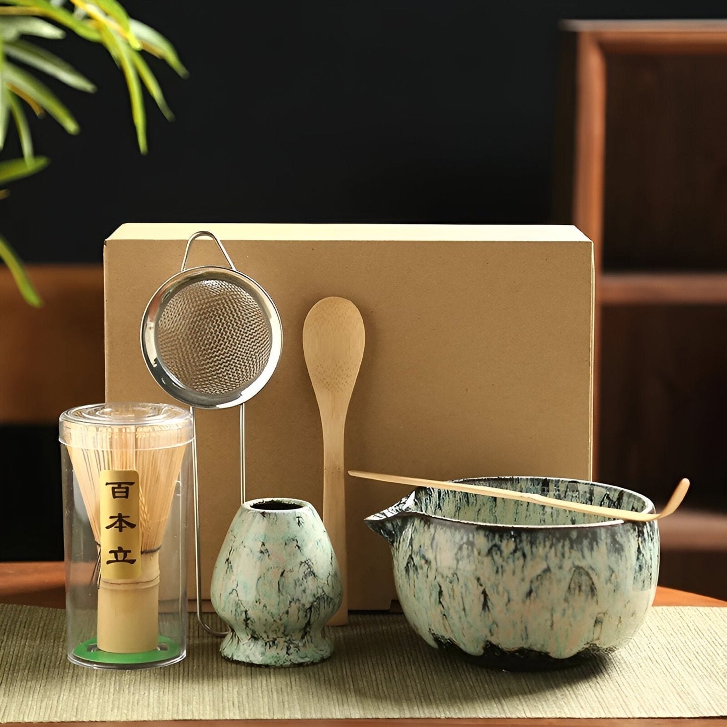 Matcha Set – Traditionelles Teeservice als Geschenk, 6-teilig für die Teezeremonie aus hochwertigen Materialien 