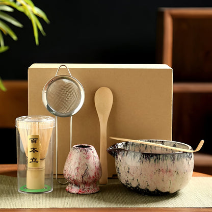 Matcha Set – Traditionelles Teeservice als Geschenk, 6-teilig für die Teezeremonie aus hochwertigen Materialien 