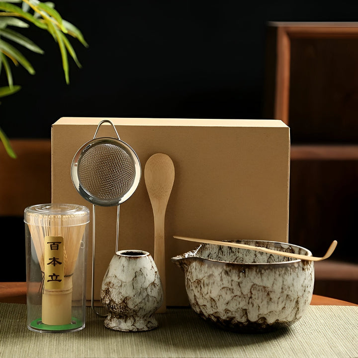 Matcha Set – Traditionelles Teeservice als Geschenk, 6-teilig für die Teezeremonie aus hochwertigen Materialien