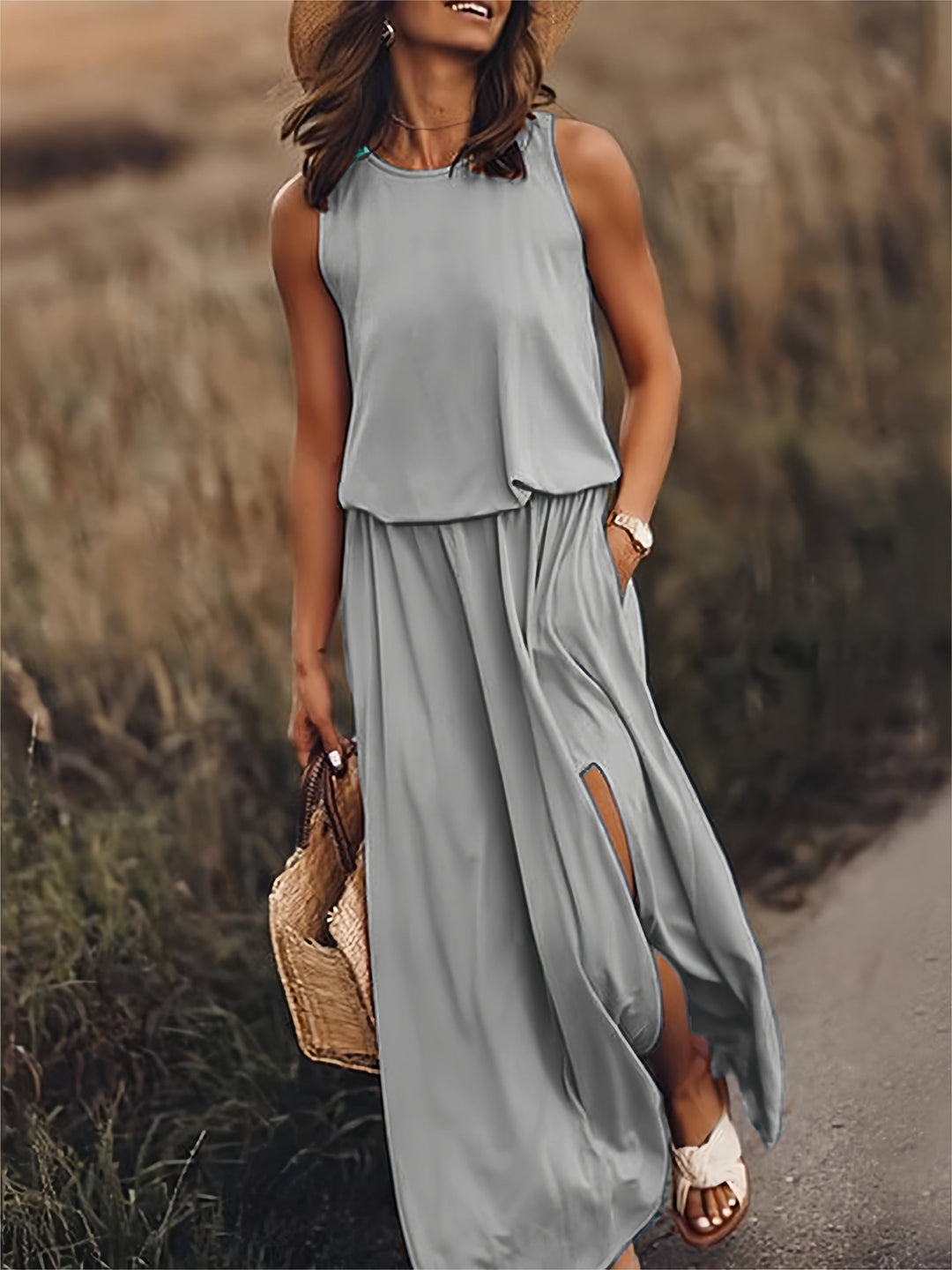 Lena | Ärmelloses Maxikleid