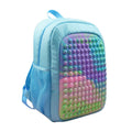 Mini Pop It Rucksack für Kinder – Fidget-Spielzeug mit Verstellbaren Trägern und Geräumigem Hauptfach, Regenbogen Design
