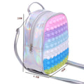 Mini Pop It Rucksack für Kinder – Fidget-Spielzeug mit Verstellbaren Trägern und Geräumigem Hauptfach, Regenbogen Design