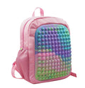 Mini Pop It Rucksack für Kinder – Fidget-Spielzeug mit Verstellbaren Trägern und Geräumigem Hauptfach, Regenbogen Design