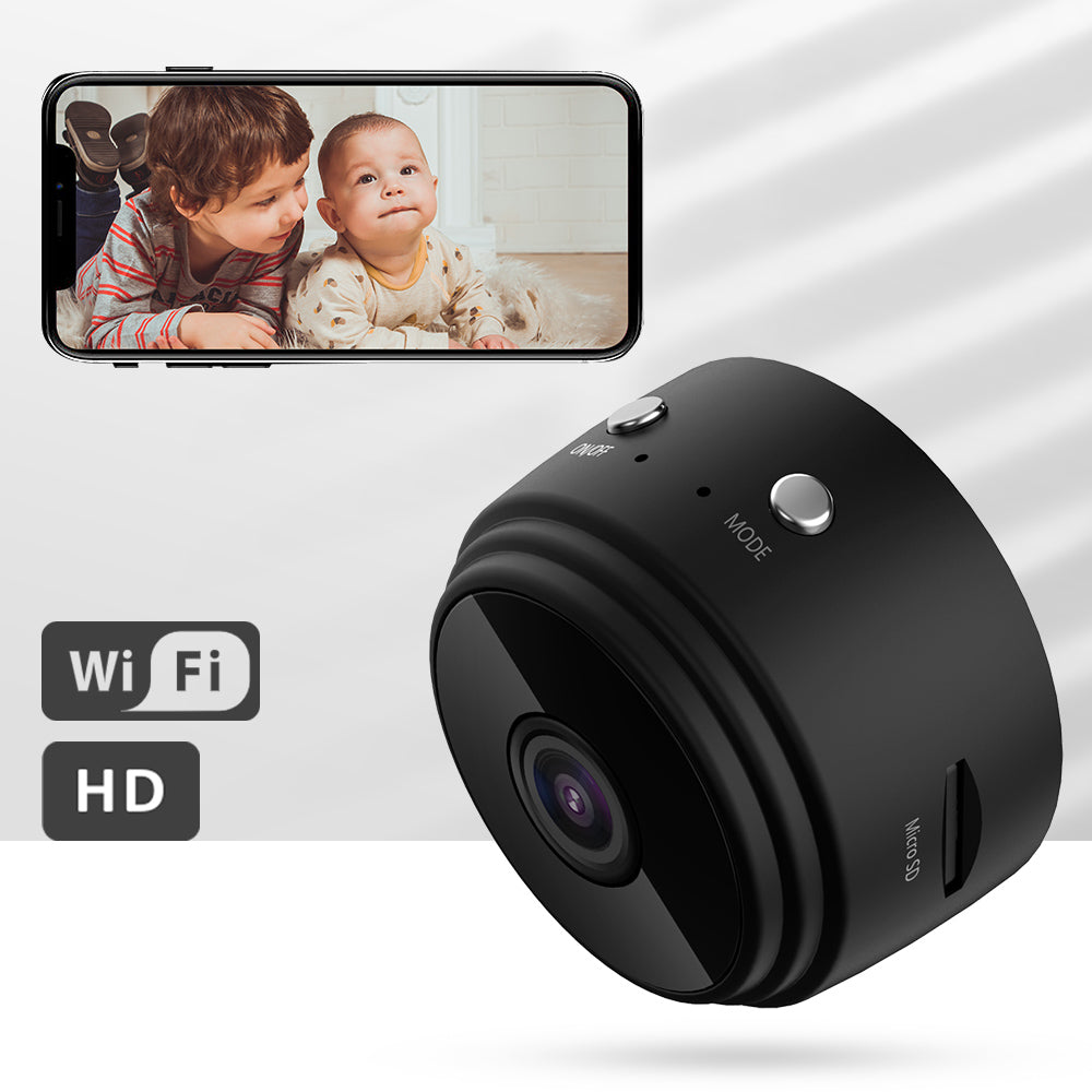 Mini Überwachungskamera mit WiFi, Nachtsicht und Bewegungsmelder – Live Übertragung auf Handy für Innen und Außen