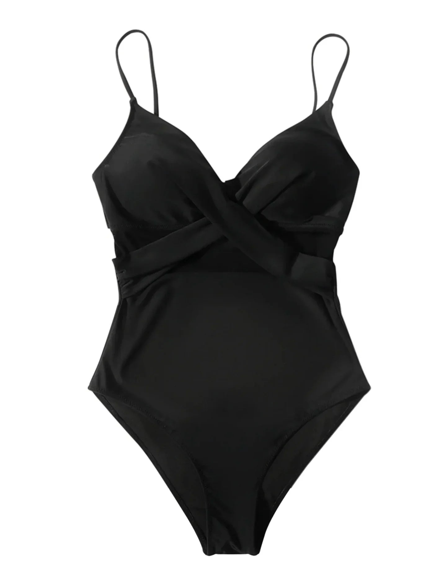 Annika | Damen Schwarzer Push-up-Badeanzug