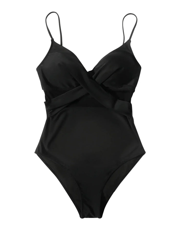 Annika | Damen Schwarzer Push-up-Badeanzug