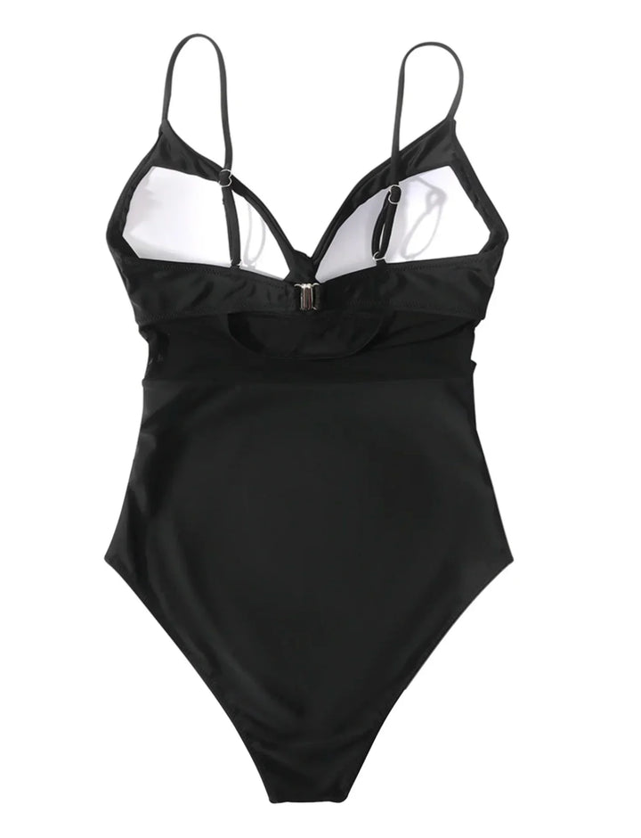 Annika | Damen Schwarzer Push-up-Badeanzug
