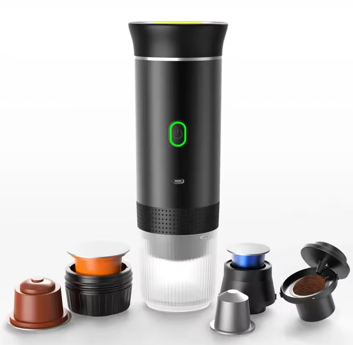 Portable espresso machine with battery – 50 cup capacity, heating function, easy cleaning for on the go